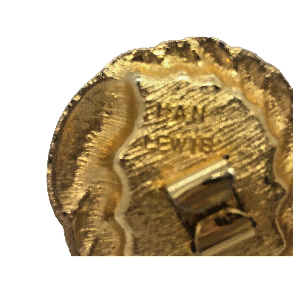 Nan Lewis Belt Buckle Green Purple Enamel Gold-Tone Vintage 3
